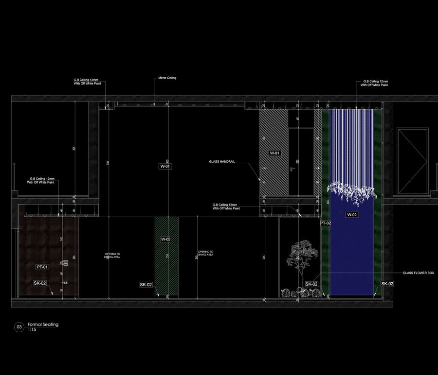 Interior elevation — Xforms Studio construction drawings
