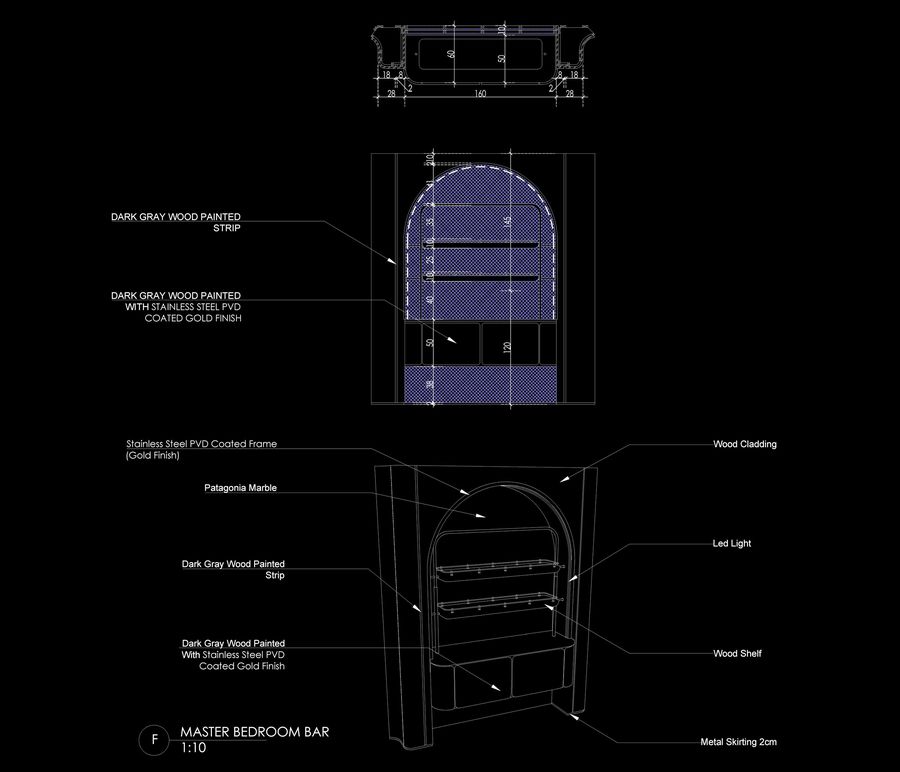 Detail — arched joinery, 1:10 — Xforms Studio construction drawings